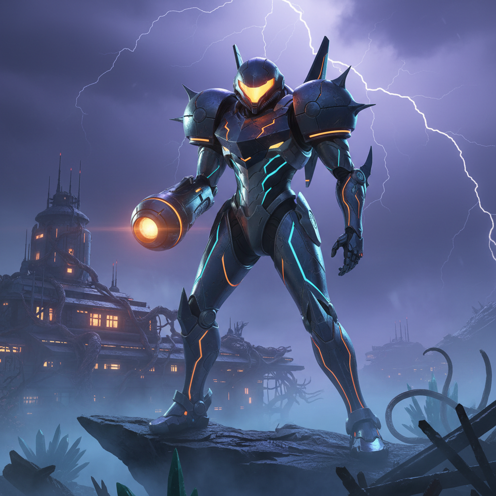 Сгенерировать фото или селфи в стиле игры «Metroid Dread»