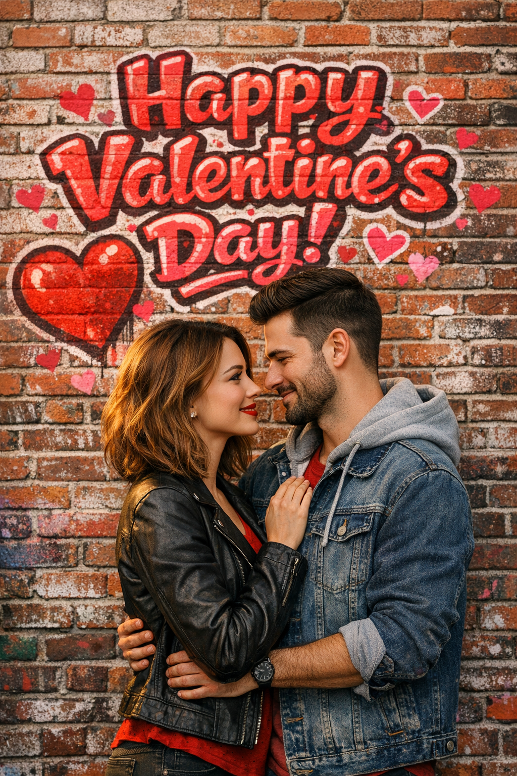 Как создать трендовое фото «Пара в студии с граффити» на 14 февраля