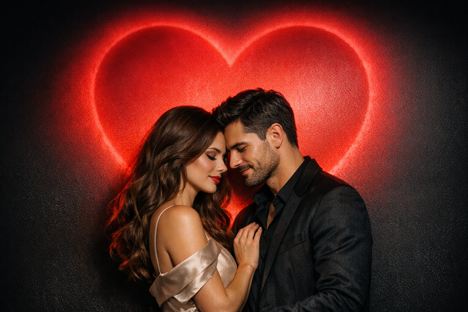 Как создать трендовое фото «Парный портрет с прожектором в виде сердца»