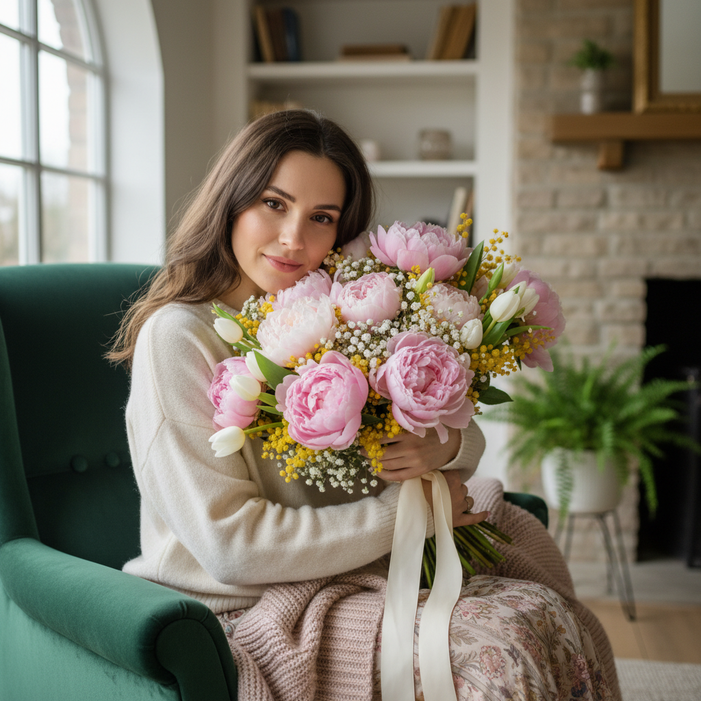 Сгенерировать праздничную открытку на тему «Поздравление на 8 марта в стиле поп-арт»