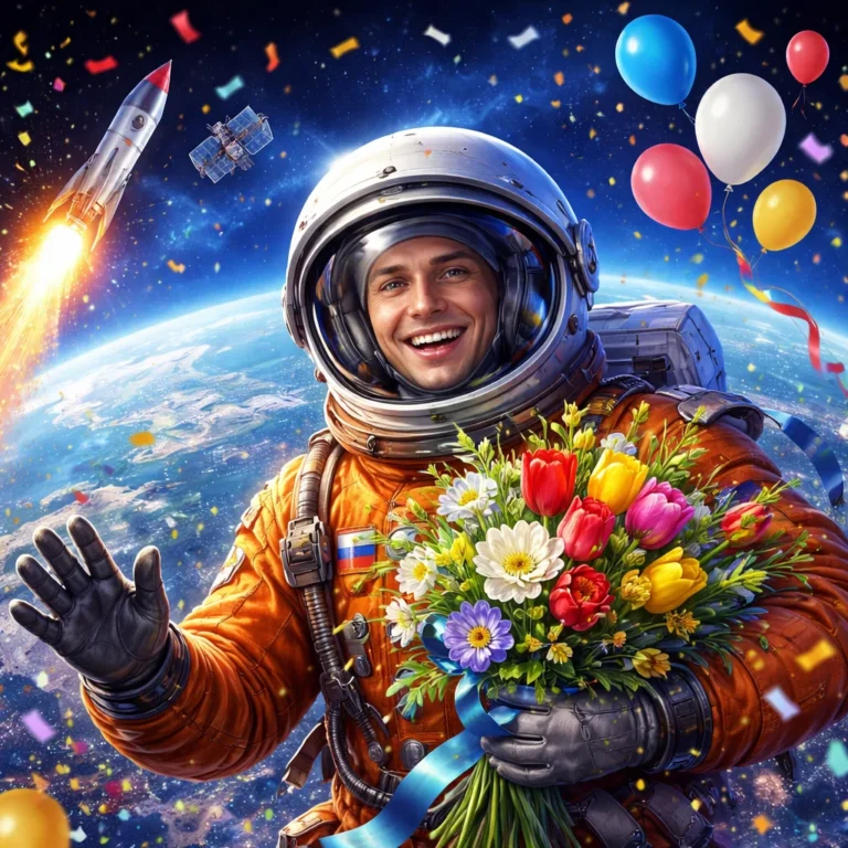 Как сгенерировать фото на день космонавтики с помощью нейросети: 10 промтов для создания поздравительной открытки на 12 апреля