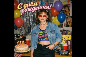 Сгенерировать трендовое фото на тему «День рождения в стиле 90-ых»