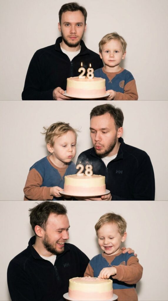 Трендовый коллаж «Я тогда и я сейчас»: как сделать фото на день рождения с ребёнком и взрослым через нейросеть