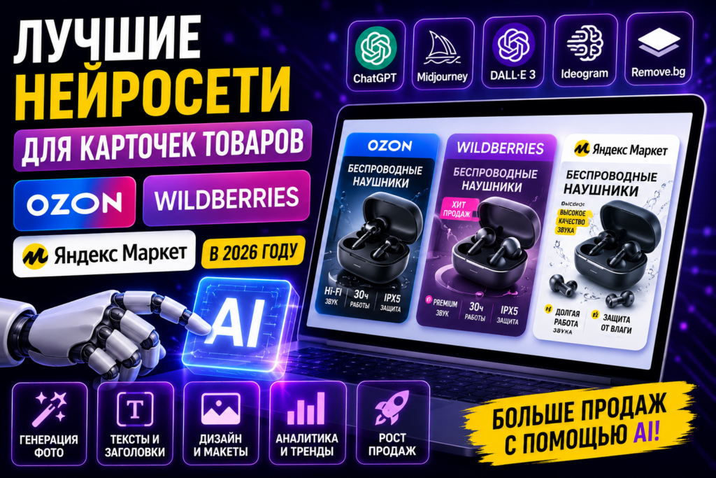 Лучшие нейросети для карточек товаров на Ozon, Wildberries и Яндекс.Маркет в 2026 году