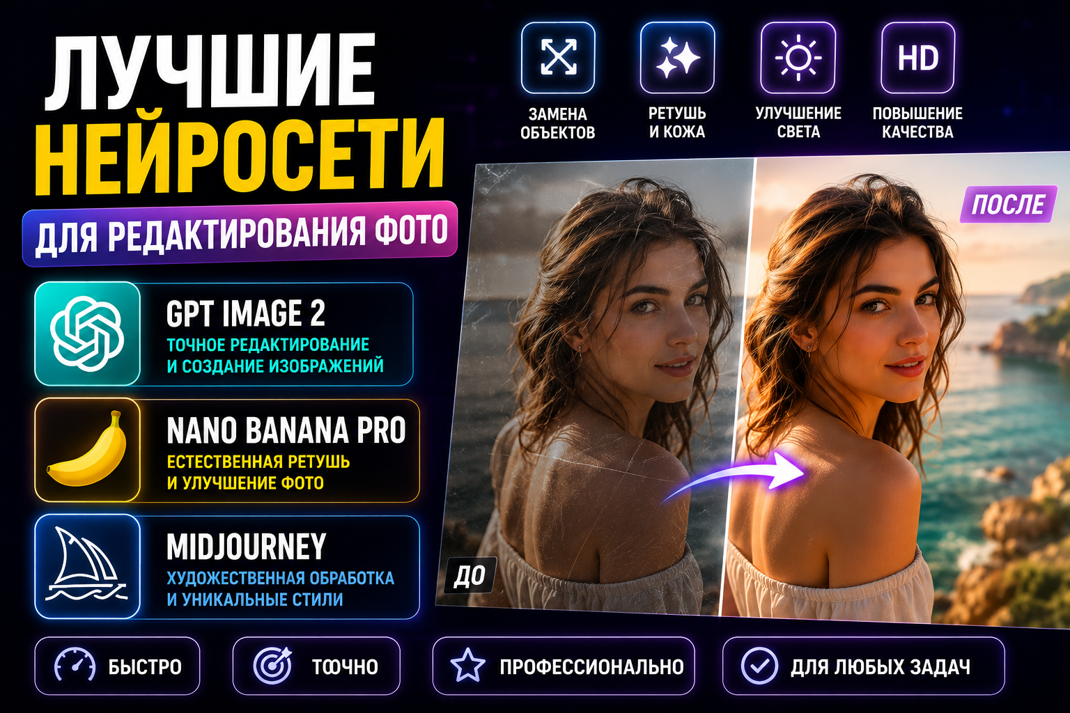 Лучшие нейросети для редактирования фото в 2026 году