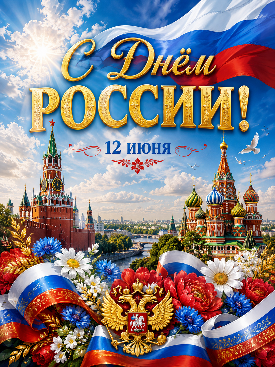 Как сделать открытку на День России с помощью нейросети