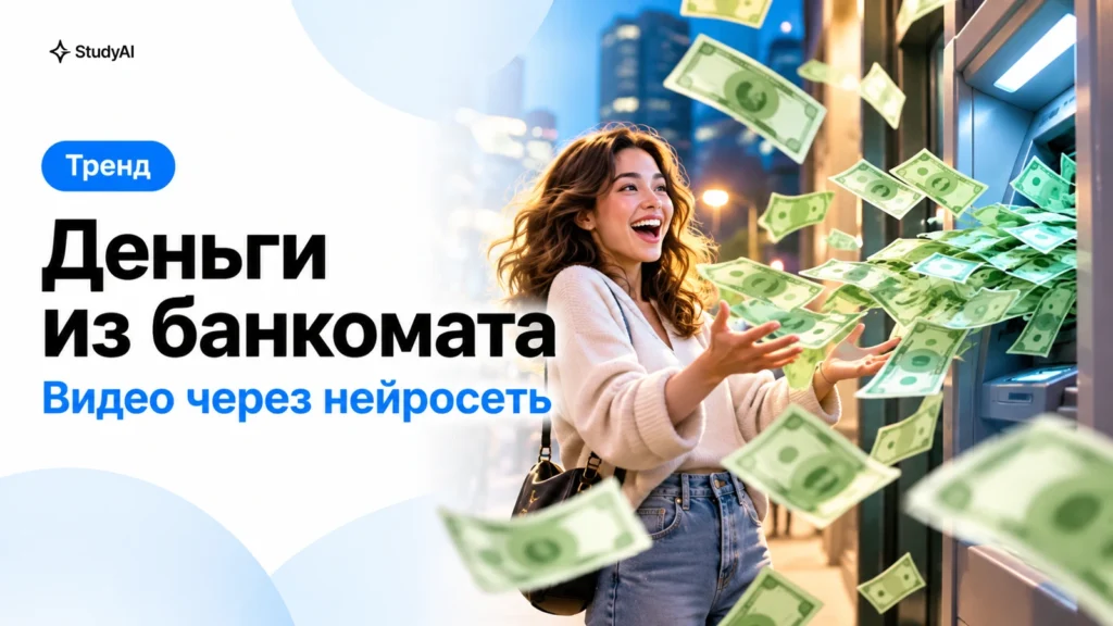 Деньги из банкомата: как сделать видео через нейросеть
