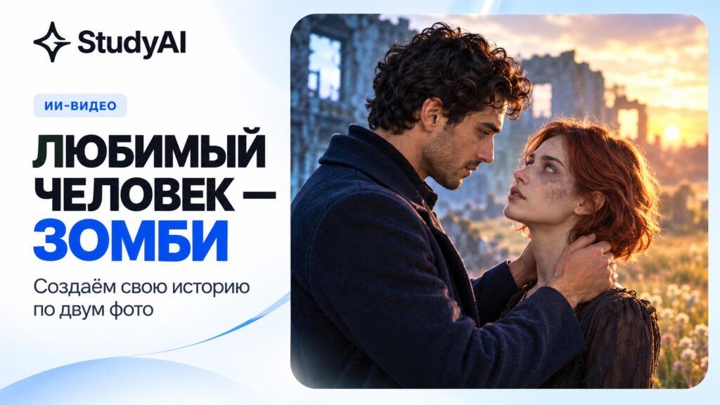 Как сделать тренд «Любимый человек зомби» через нейросеть по двум фото