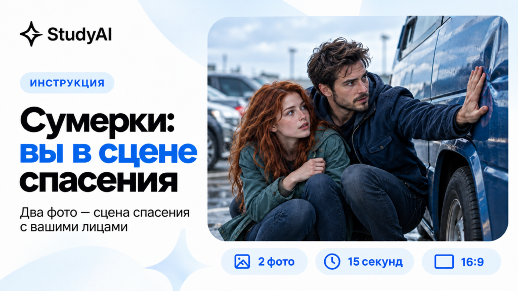 Как сделать тренд «Сумерки»: сцена спасения с фургоном по двум фото