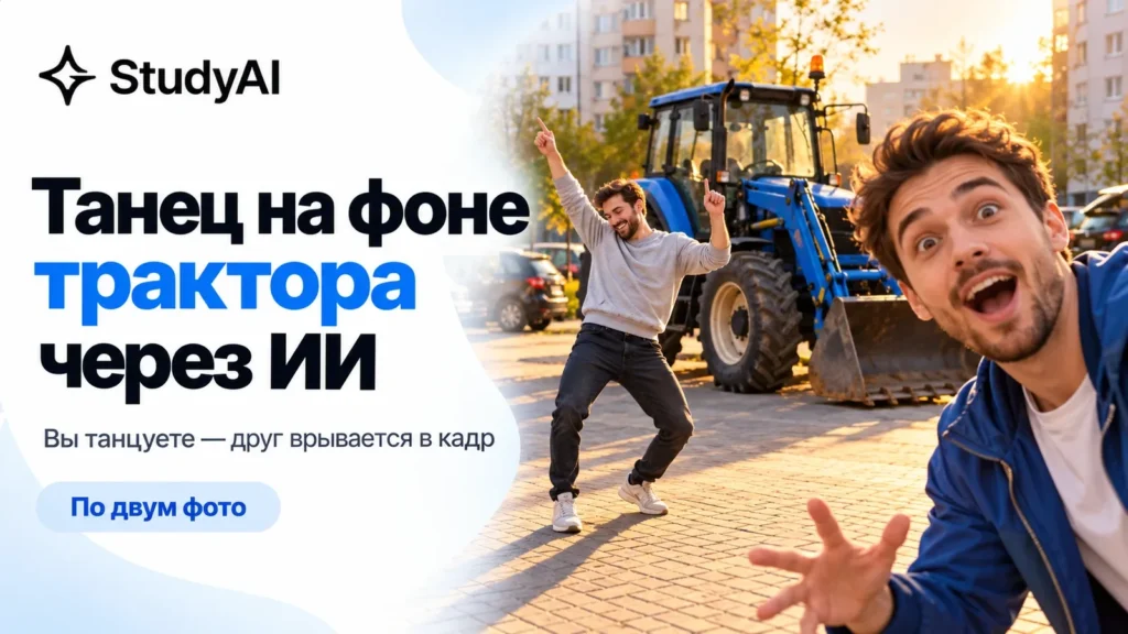 Как сделать видео «Ты танцуешь, друг врывается в кадр» по двум фото