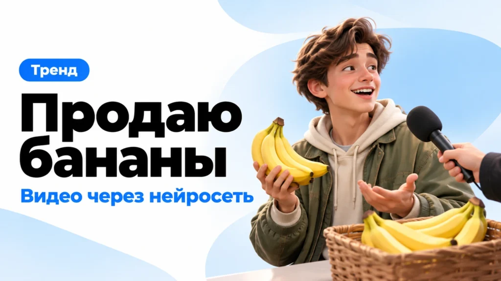 Продаю бананы: как сделать видео через нейросеть
