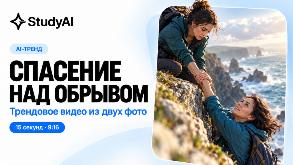 Как сделать тренд «Спасение над обрывом» из двух фото