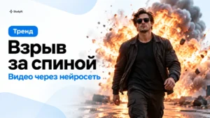 Взрыв за спиной: как сделать видео через нейросеть